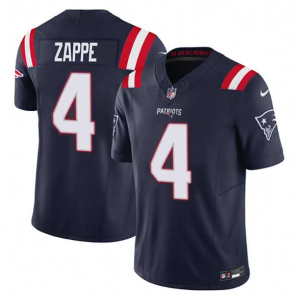 Men & Women & Youth New England Patriots #4 Bailey Zappe Navy 2023 F.U.S.E. Vapor Limited Jersey
